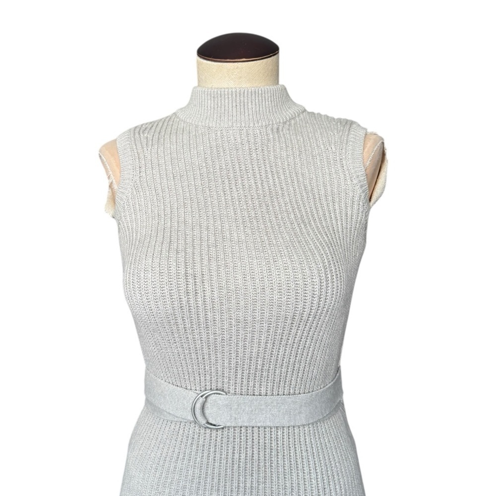 All Saints East Knit Midi Dress in Stone Tan Small - Picture 4 of 10